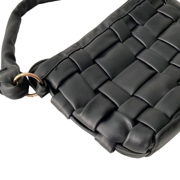 L.A Express Y2K Vibe Woven Padded Shoulder Bag in Black Size Small - Picture 5 of 11